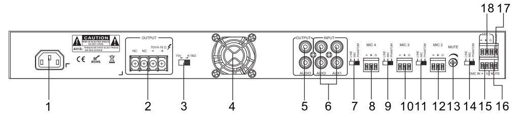 PURERESONANCE-AUDIO-RMA120BT-120W-Rack-Mount-Mixer-Amplifier-with-Bluetooth-FIG-2