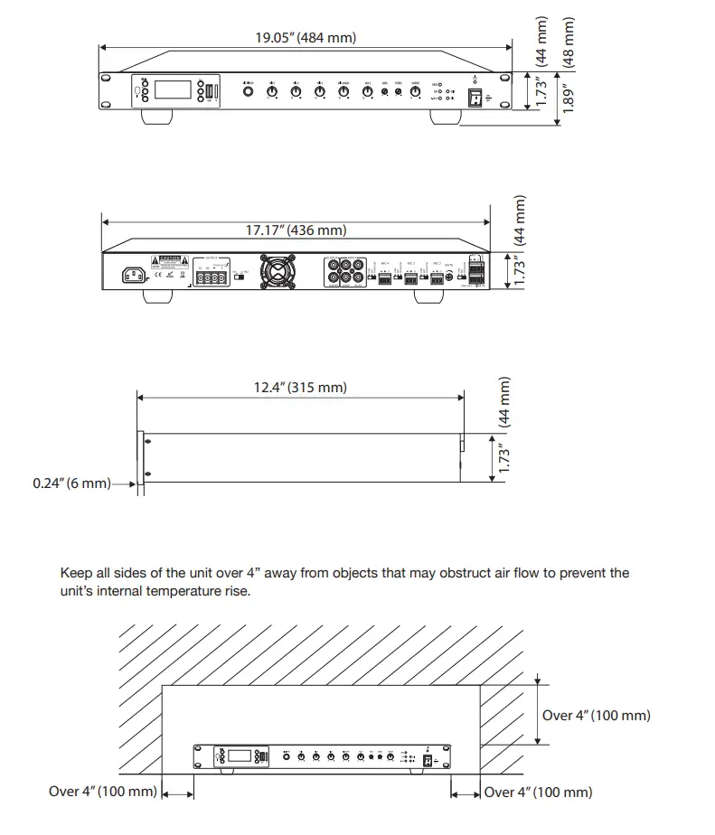 PURERESONANCE-AUDIO-RMA120BT-120W-Rack-Mount-Mixer-Amplifier-with-Bluetooth-FIG-8