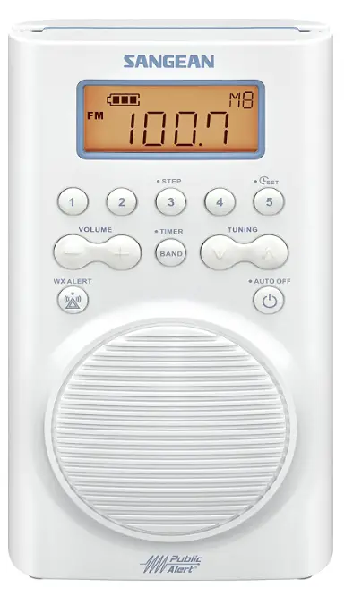 Sangean-H205-AM-FM -Weather -Alert -Waterproof -Shower -Radio-imgg