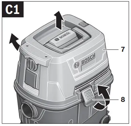 BOSCH GAS 15 Wet or Dry Extractor 7