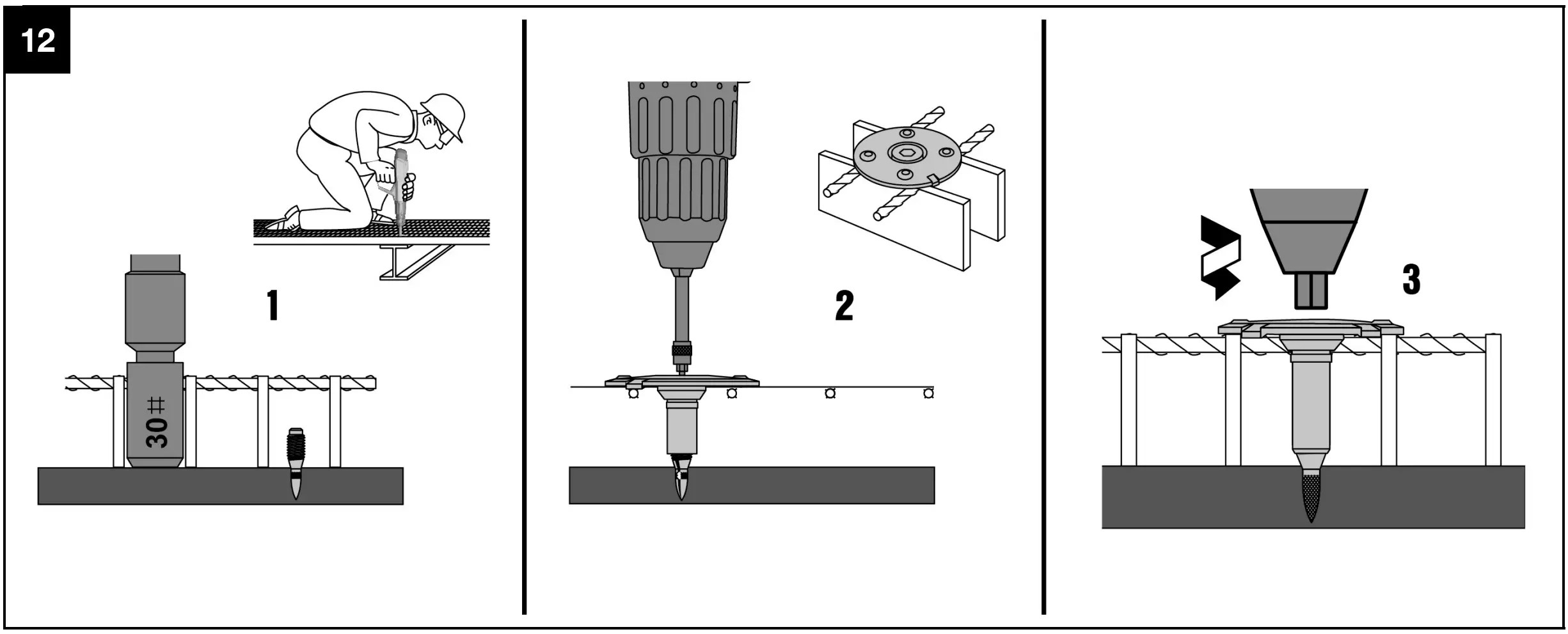Driving X-FCM Grating Fasteners