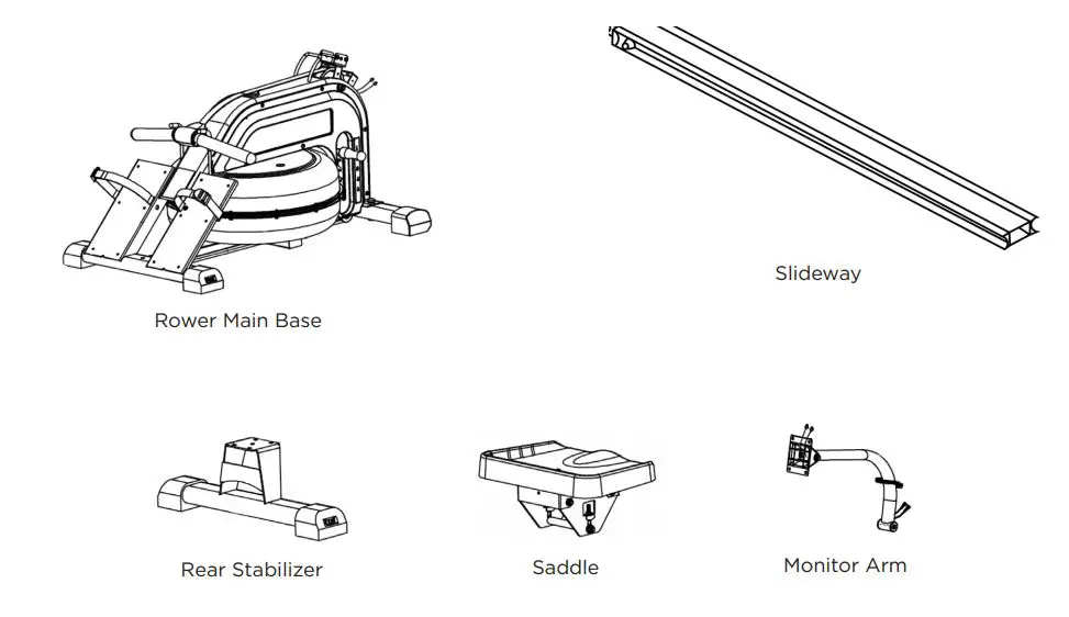 JLL AQUA 1 Water Rower Instruction Manual - BOX CONTENTS