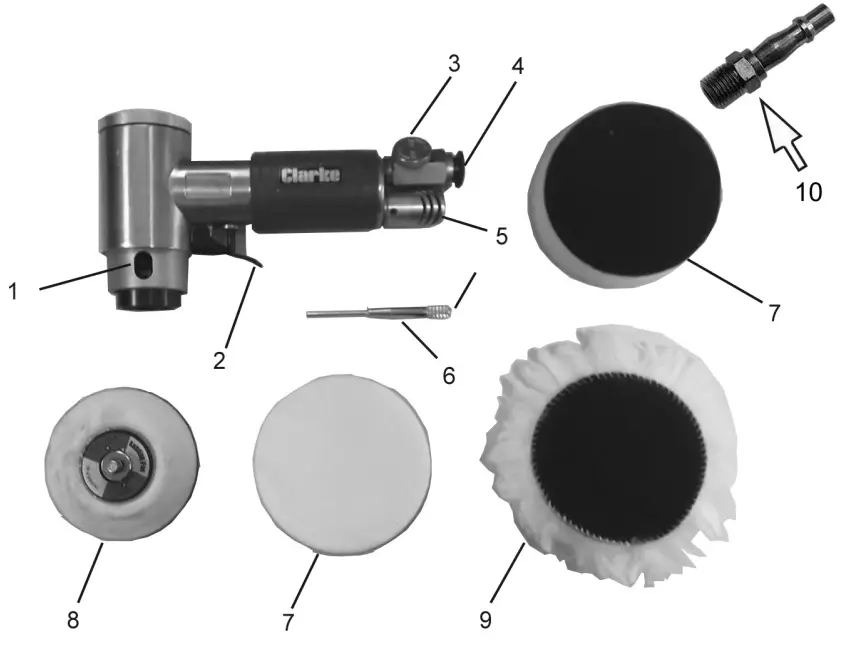Clarke CAT220 3 Inch Angle Polisher-fig1