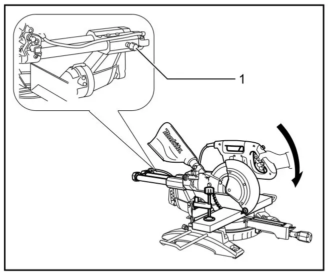 makita LS1018L Slide Compound Miter Saw - Press cutting (cutting small workpieces)