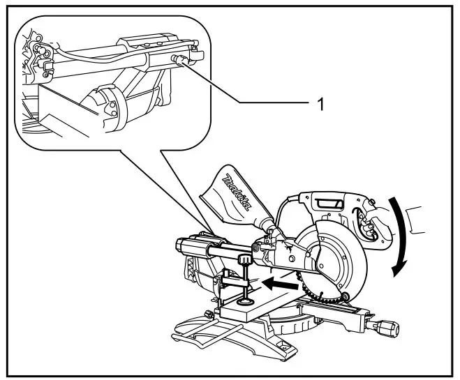 makita LS1018L Slide Compound Miter Saw - Slide (push) cutting (cutting wide workpieces)