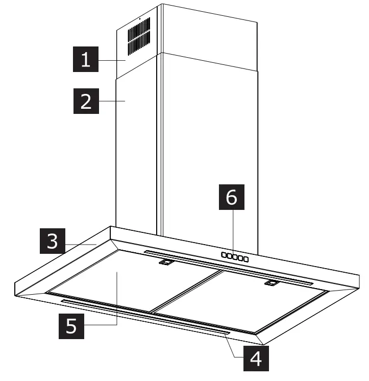 IKEA 403 890 89 SVÄVANDE Stainless Steel Ceiling Mounted Hood - fig 1