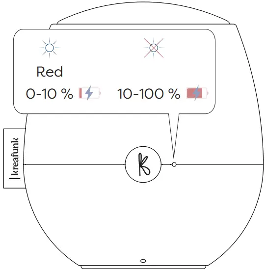 KREAFUNK aJAZZ Bluetooth Speaker - Battery status