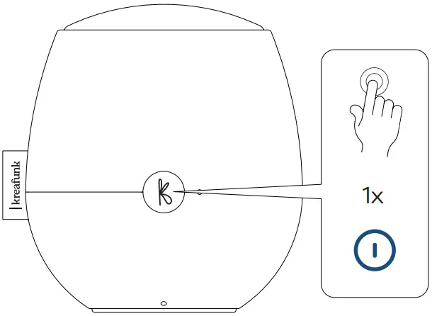 KREAFUNK aJAZZ Bluetooth Speaker - On off Step 1