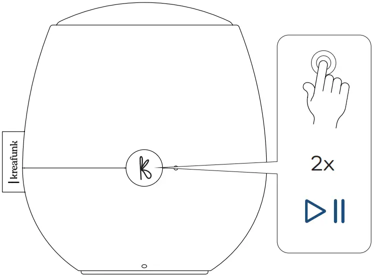 KREAFUNK aJAZZ Bluetooth Speaker - Play pause