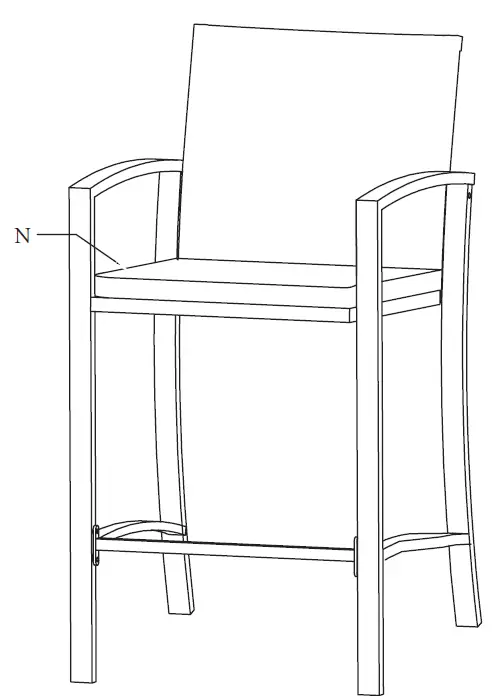 TDC USA INC 22502 3 Piece Wicker Bar Set 6