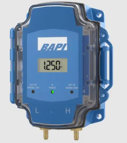 BAPI-BOX-IP66 Standard Range ZPM Zone Pressure Sensor in a BAPI-Box Enclosure Instruction Manual