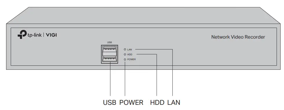 tp-link NVR1008H Network Video Recorder - Front Panel