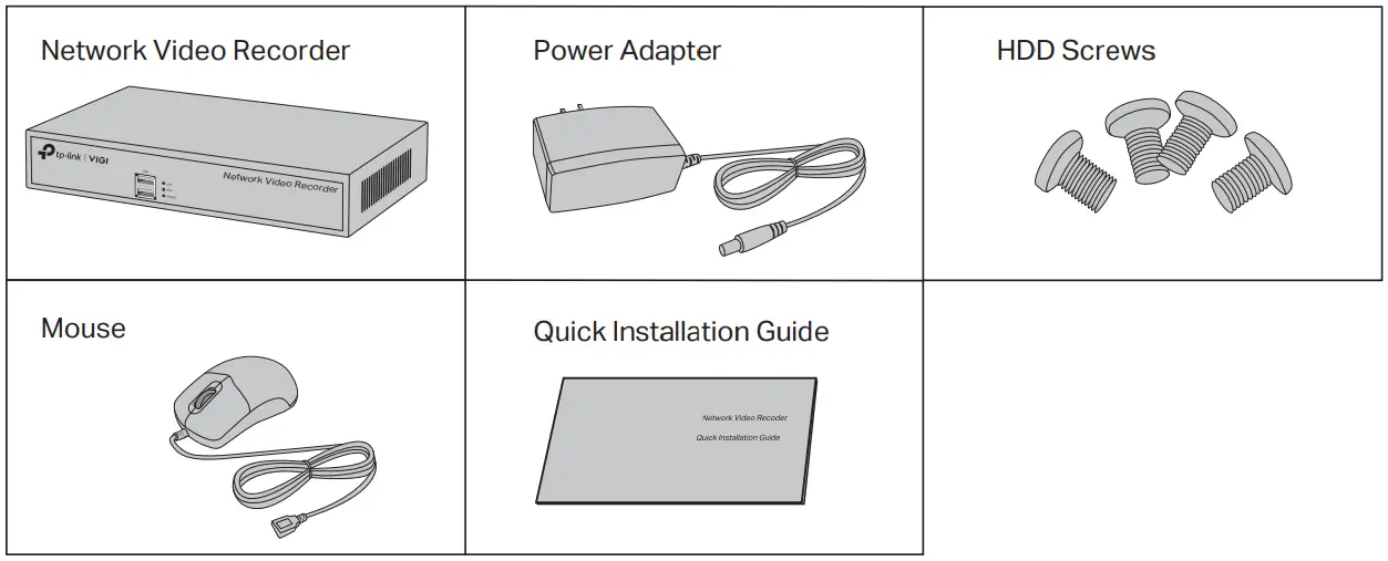 tp-link NVR1008H Network Video Recorder - Package Contents