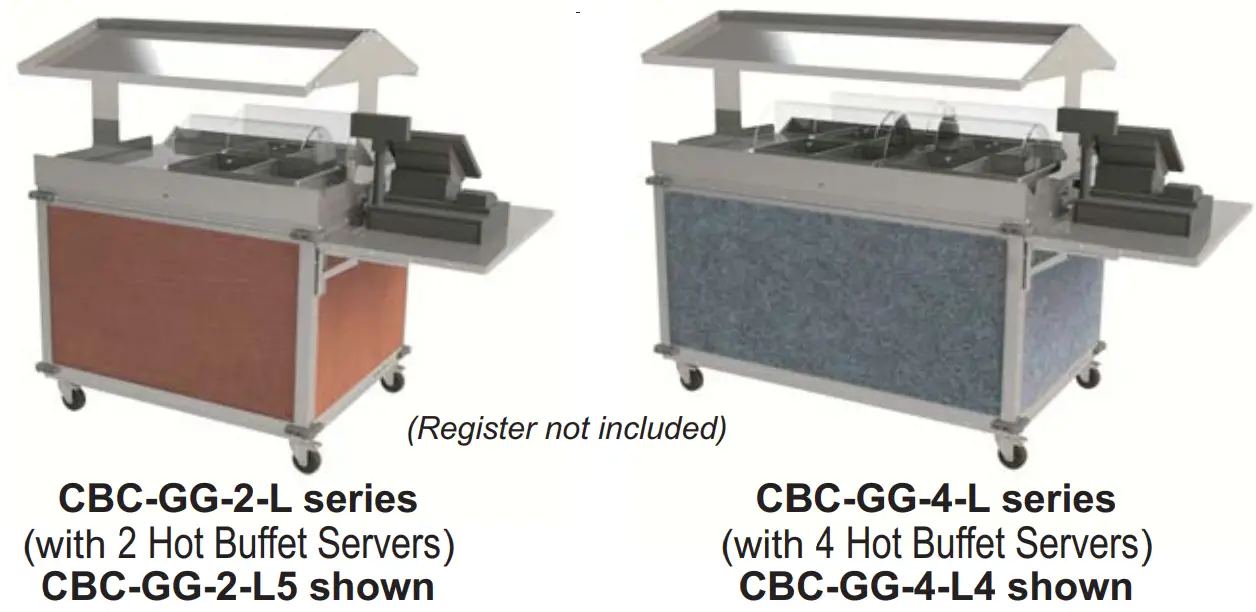 Cadco CBC GG 2 L3 Heated Buffet Cart