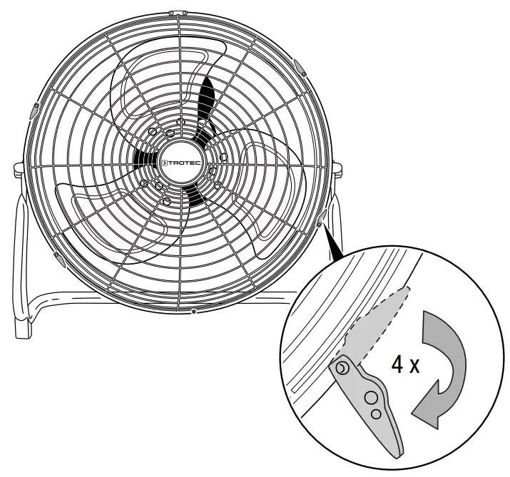 TROTEC TVM 11 Floor Fan - Positioning 1