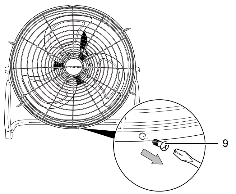 TROTEC TVM 11 Floor Fan - Positioning 2