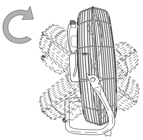 TROTEC TVM 11 Floor Fan - inclination angle
