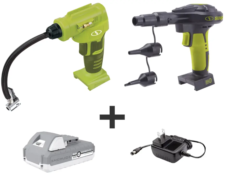 SUNJOE 24V-AJV-LTW 24V MAX Cordless High Volume Inflator Kit