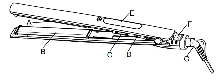 living-co-CL-HS615-Digital-Hair-Straightener-fig1