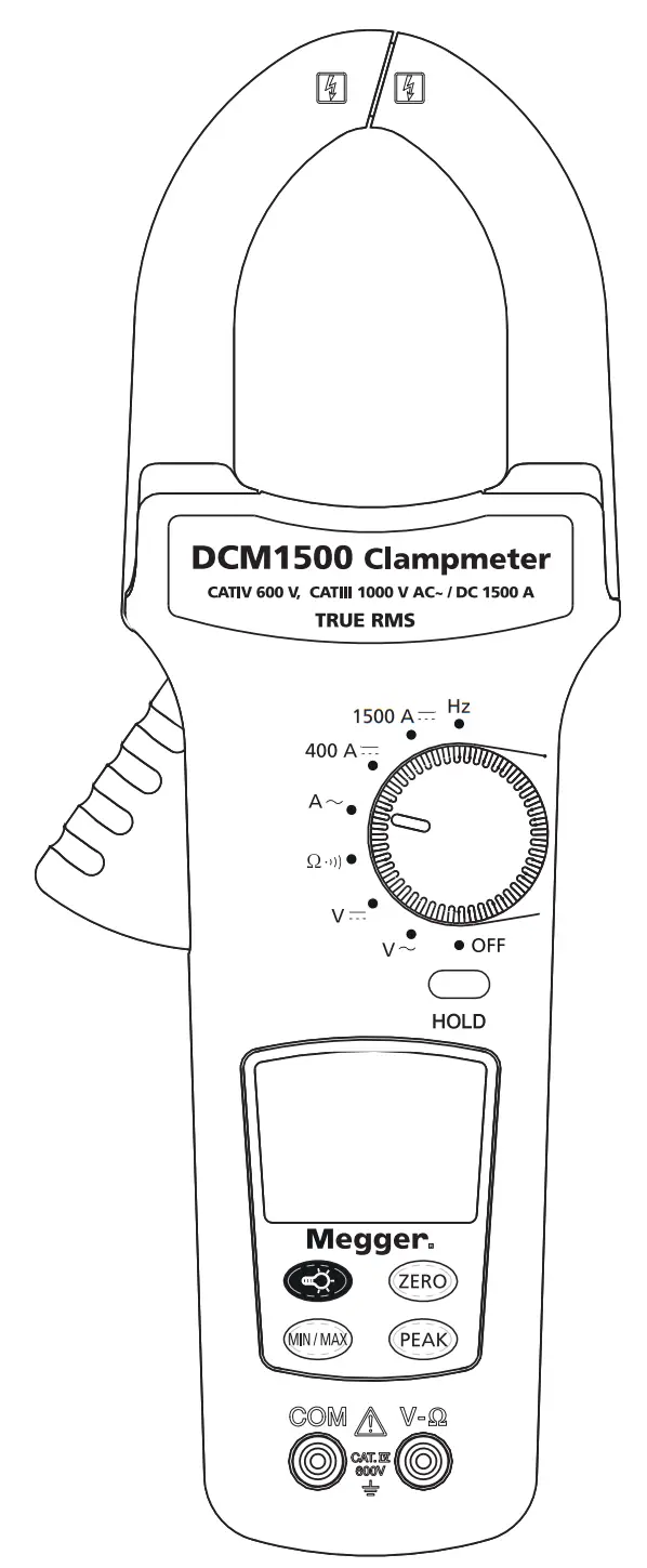 Megger DCM1500 True RMS AC DC Clamp Meter - fig