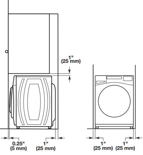 Washing Machines W11355369A Front Load Washer -Custom cabinet installation