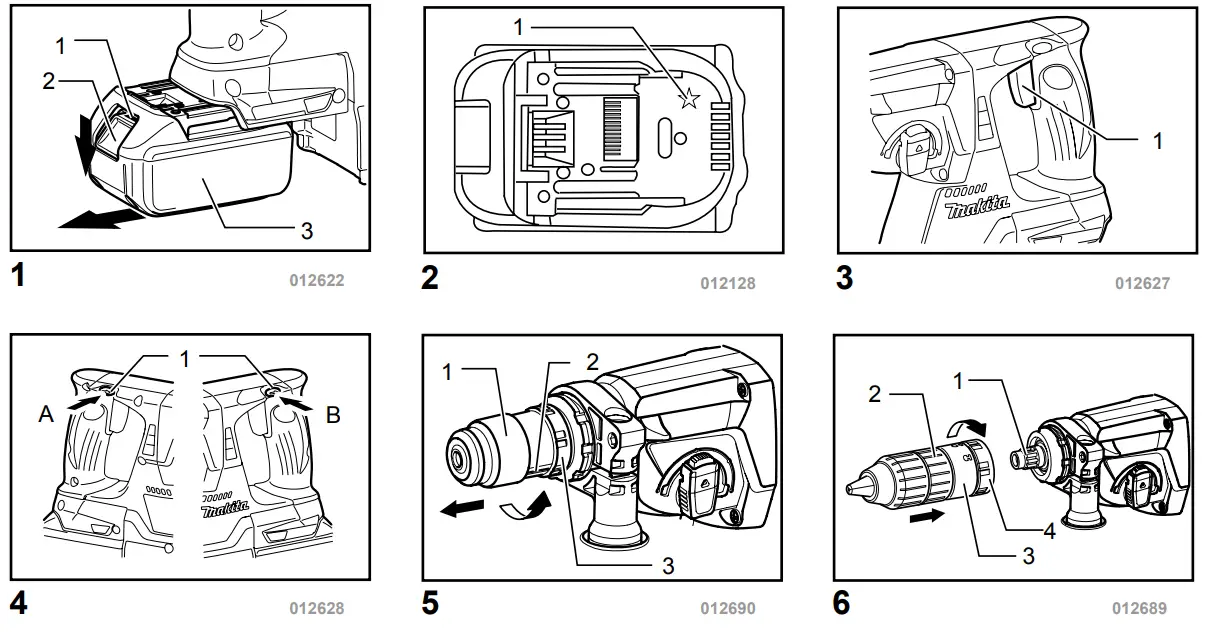 makita DHR243 Cordless Combination Hammer - Fig 1