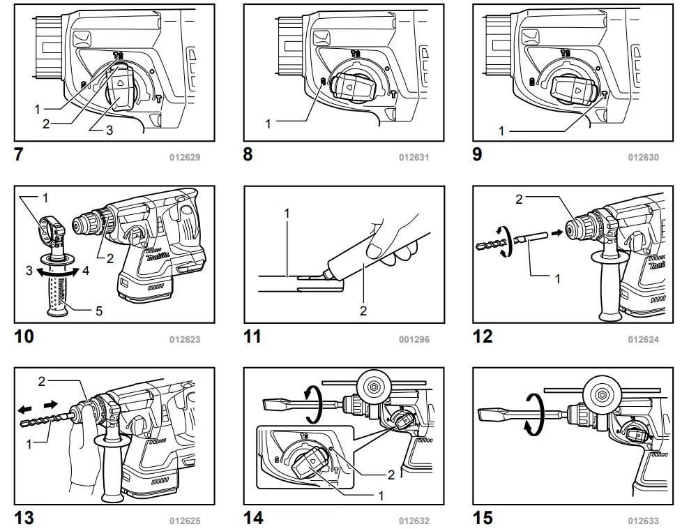 makita DHR243 Cordless Combination Hammer - Fig 2