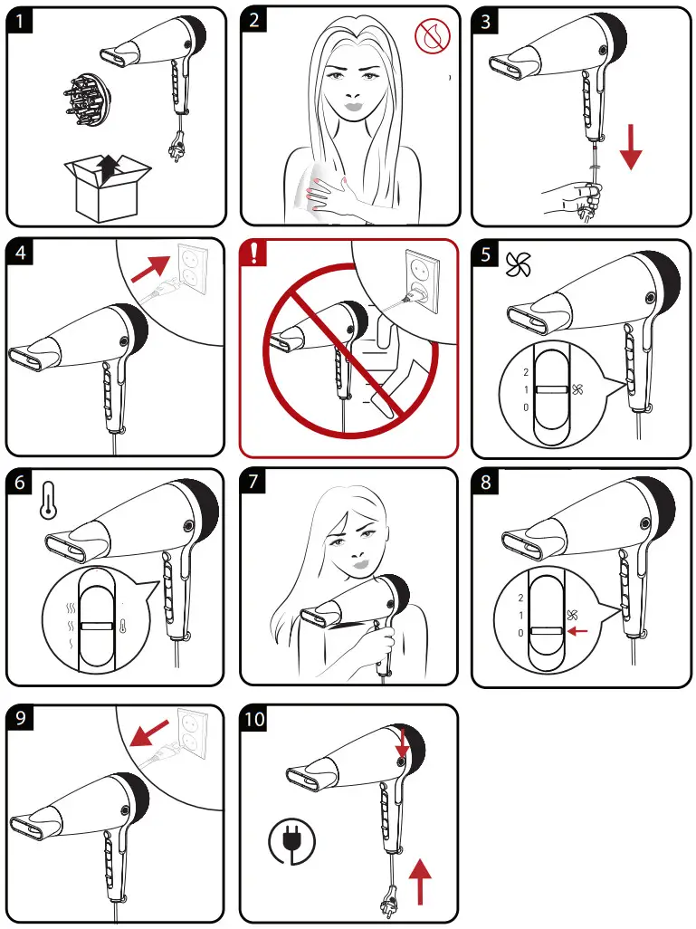 GRUNDIG HD 7081 Lonic Hair Dryer - Figure 2