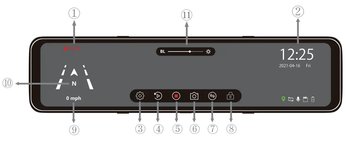 WOLFBOX G880 Mirror Dash Cam - fig 13
