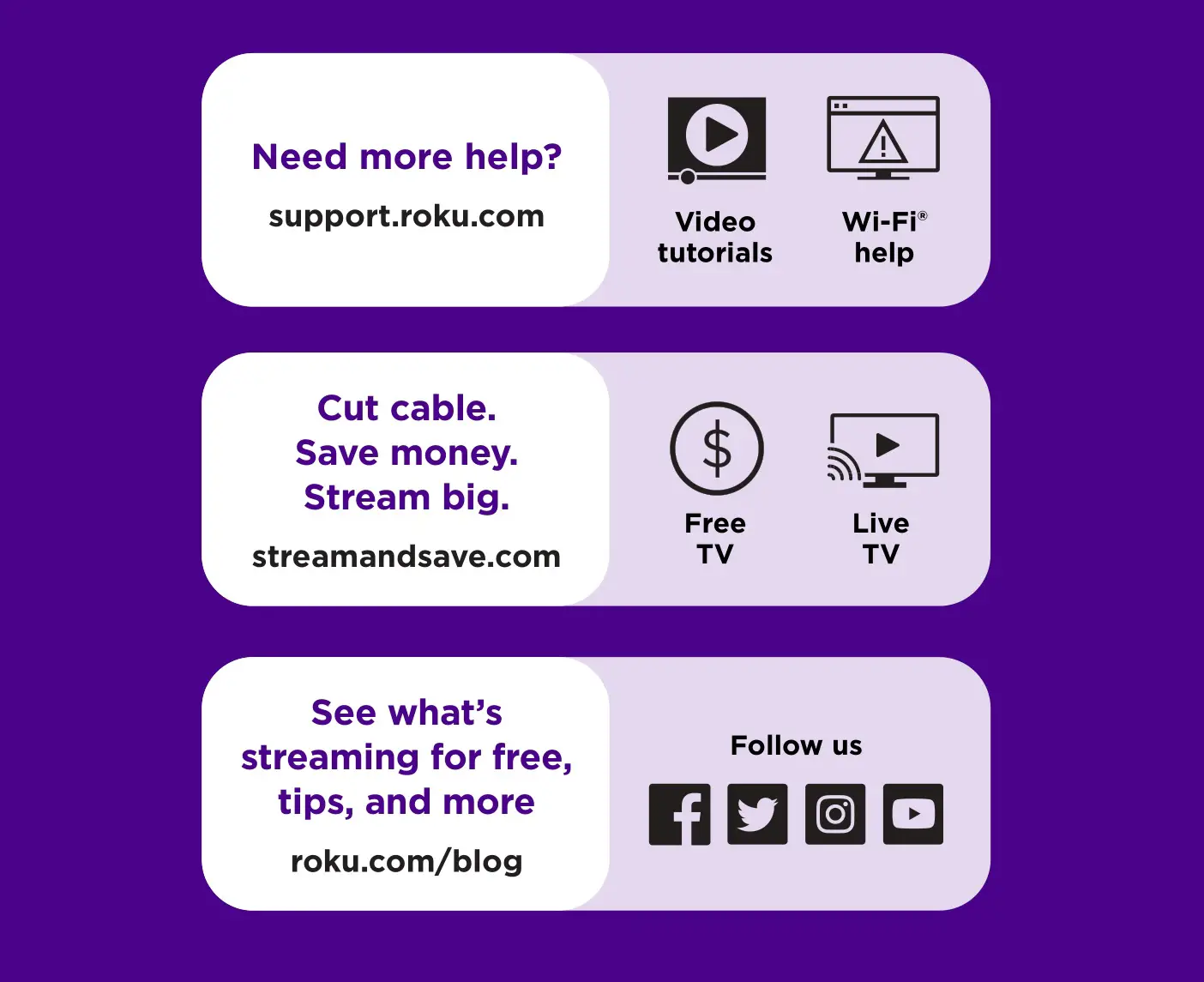 Roku RSS4K Streaming Stick 4K - contact details