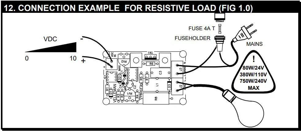 CONNECTION EXAMPLE FOR RESISTIVE LOAD