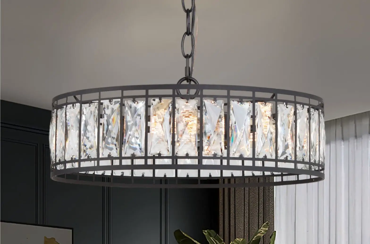 Uolfin A04111b3 Ballet 3-light Matte Black Modern-contemporary Crystal Led Chandelier Installation Guide