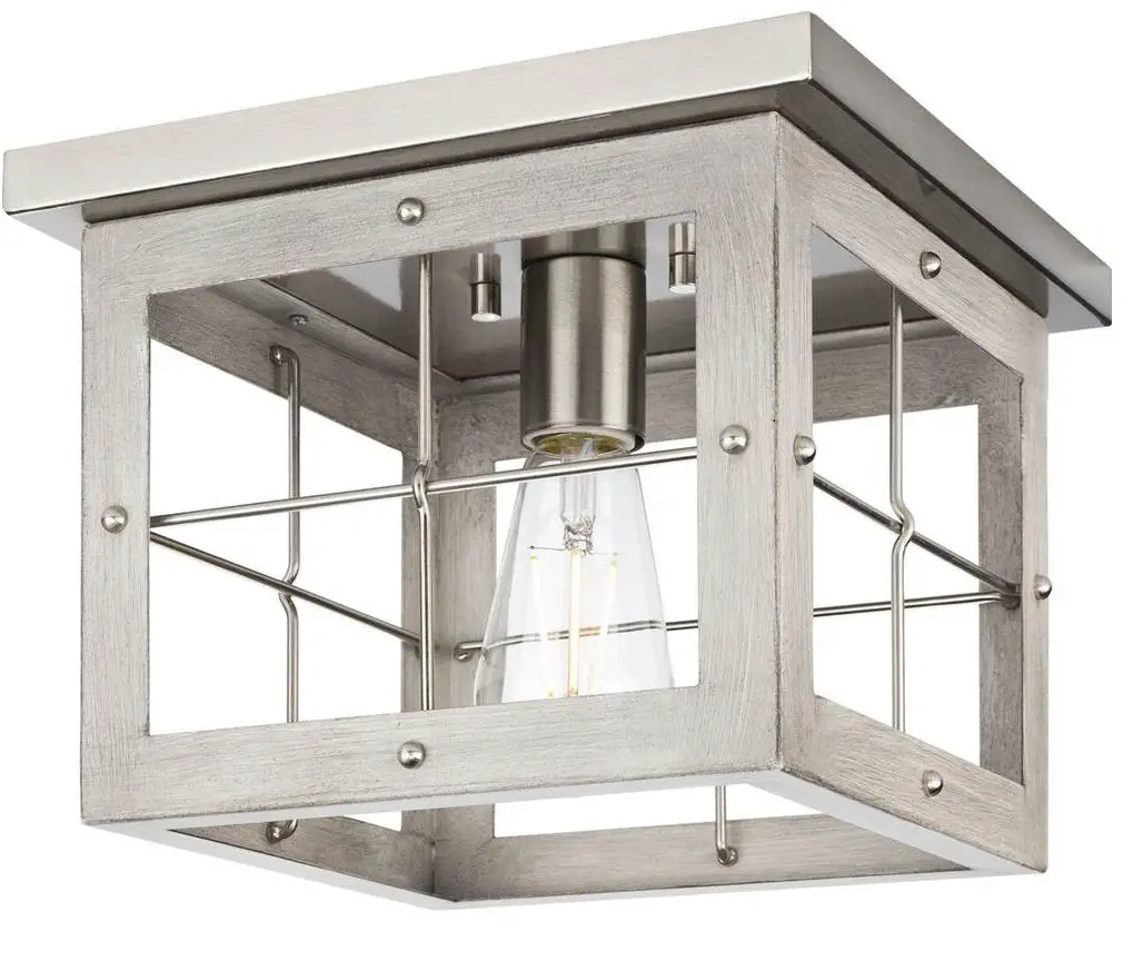 PROGRESS LIGHTING P350197-009 Brushed Nickel Incandescent Flush Mount Light