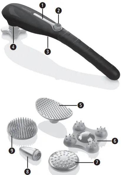 medisana HM 645 Massager Hand With 5 Accessories Shock-fig2