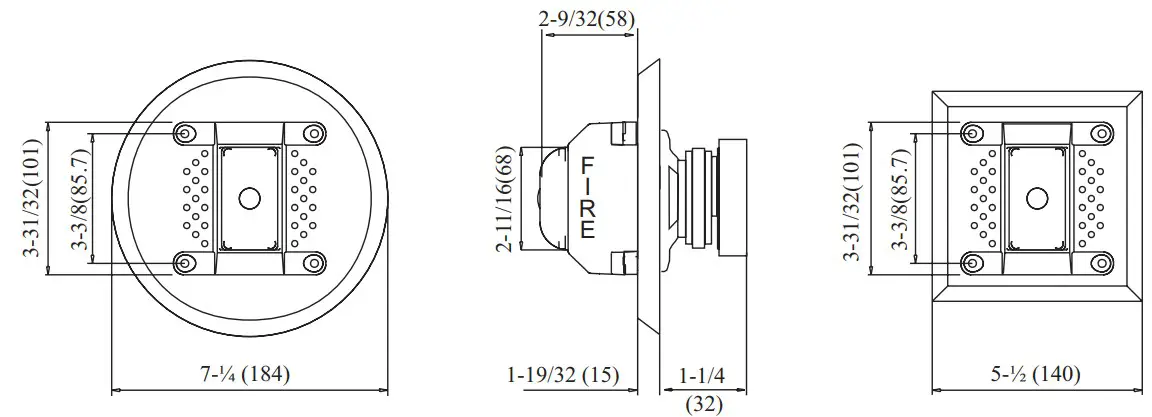 Dimensions: inches (mm)