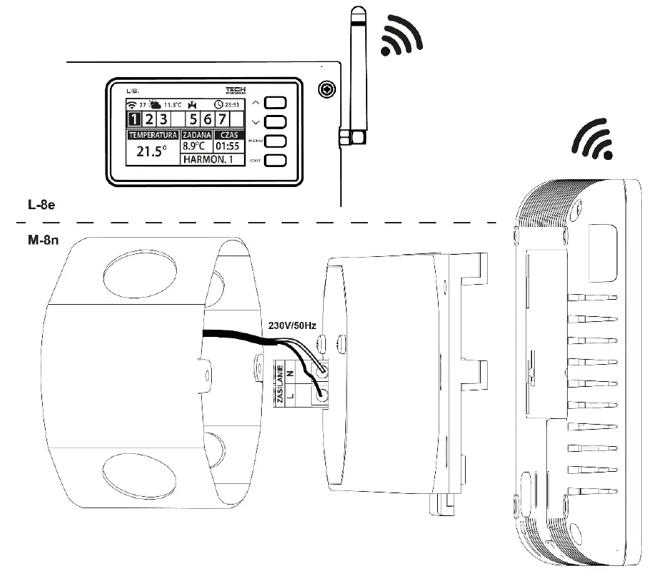 TECH CONTROLLERS EU-M-8N Wireless Control Panel 3
