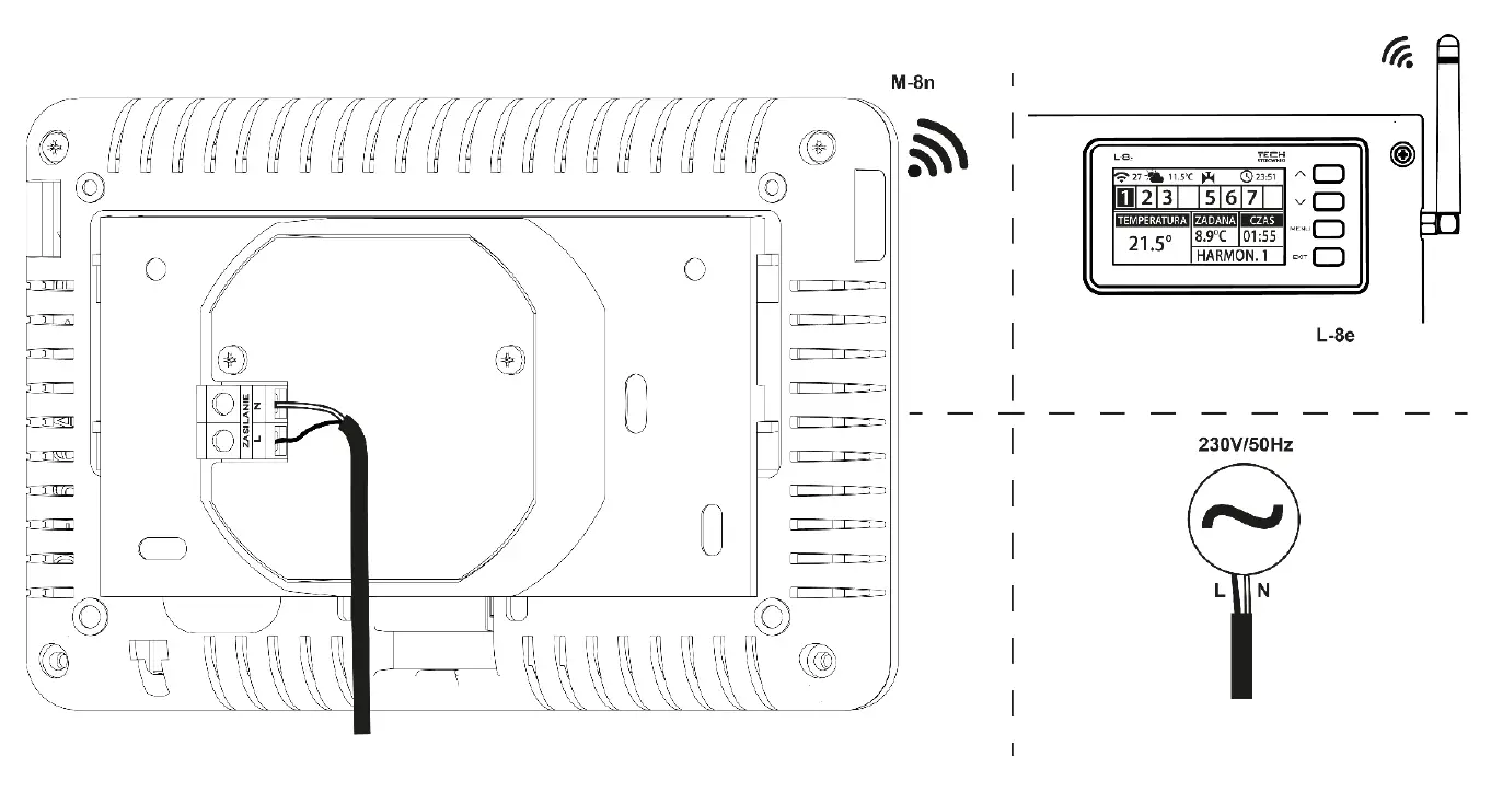 TECH CONTROLLERS EU-M-8N Wireless Control Panel 4