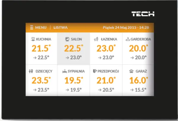 TECH CONTROLLERS EU-M-8N Wireless Control Panel