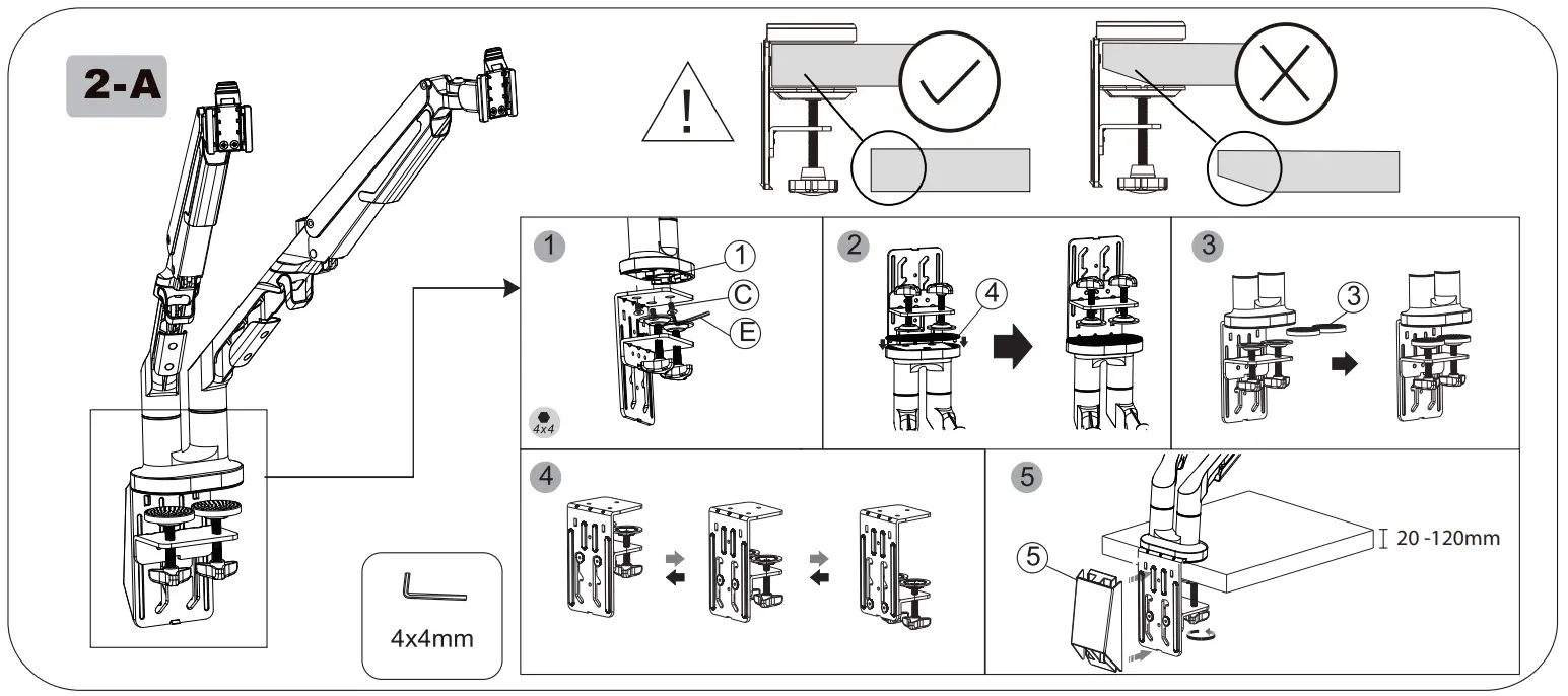 DESQ 1723 Dual Monitor Arm Gas Spring - Fig 3
