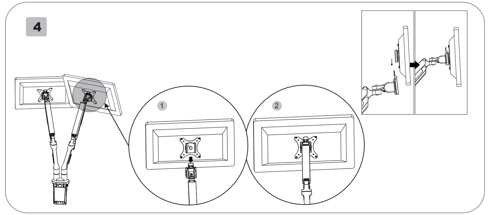 DESQ 1723 Dual Monitor Arm Gas Spring - Fig 6