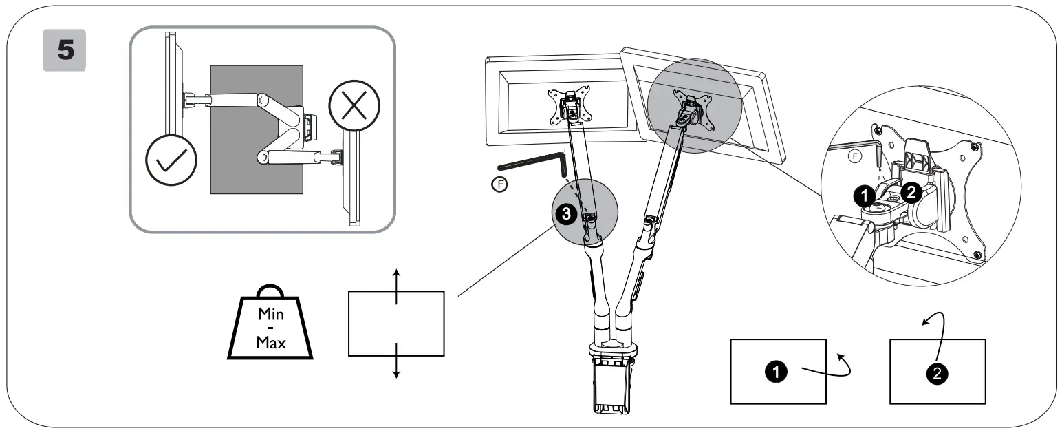 DESQ 1723 Dual Monitor Arm Gas Spring - Fig 7