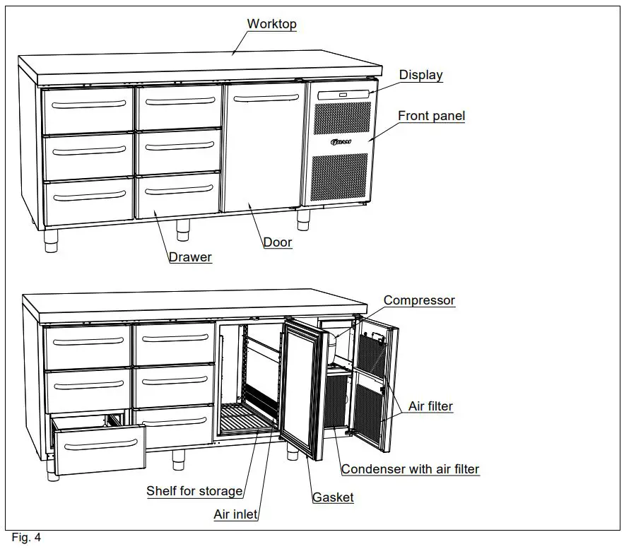 GRAM K 1807 CSG Three Door Refrigerated Counter Instructions - Fig 4