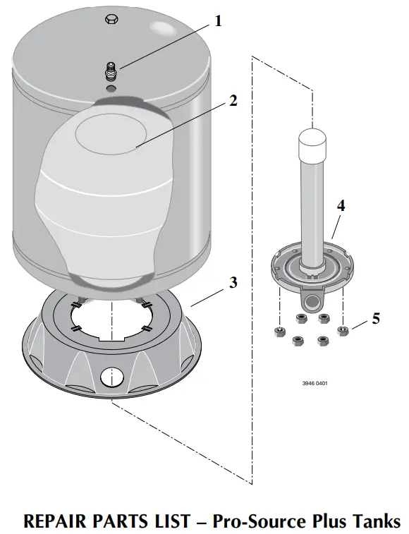 PENTAIR PSP973 Pro Source Plus Steel Pressure Tanks - Repair Parts