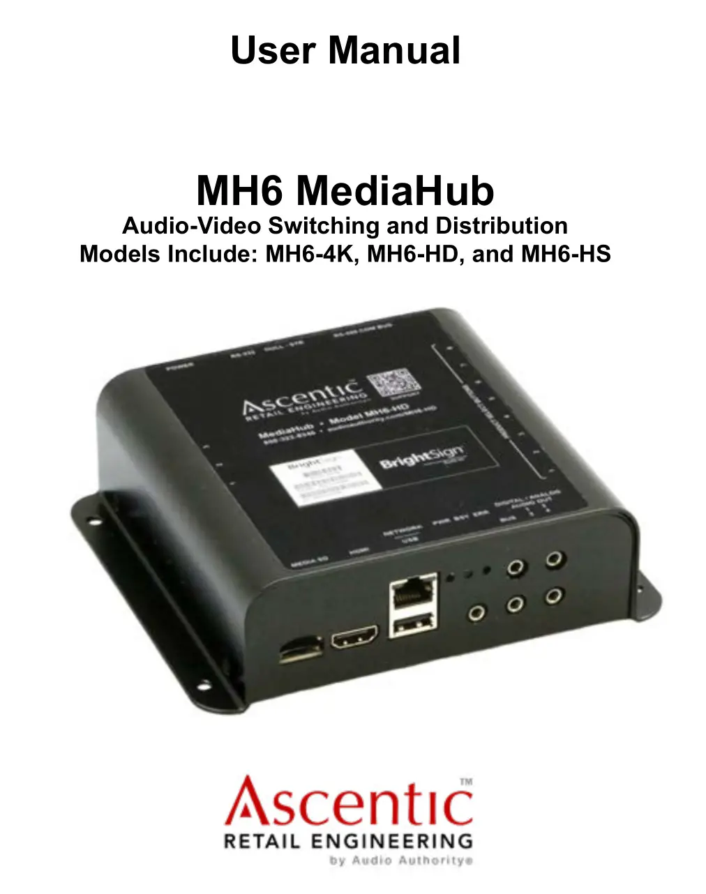 Ascentic MH6 MediaHub User Manual