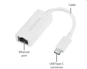 INSIGNIA NS-PUCGE8 NS-PUCGE8-C USB Type-C to Gigabit Ethernet Adapter Quick Setup Guide