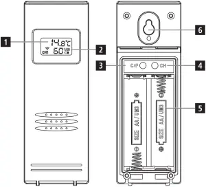 hama-00185850-Outdoor-Sensor-TS39H-Controls-And-Displays