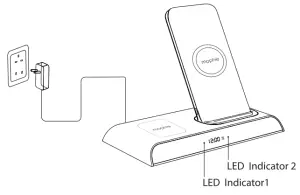 mophie powerstation wirelesss dock - dock led
