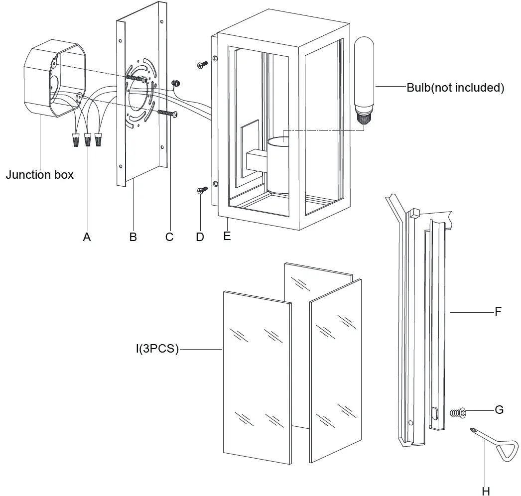 Fresno Small 3 by 4 Wall Lantern Assembly Instructions