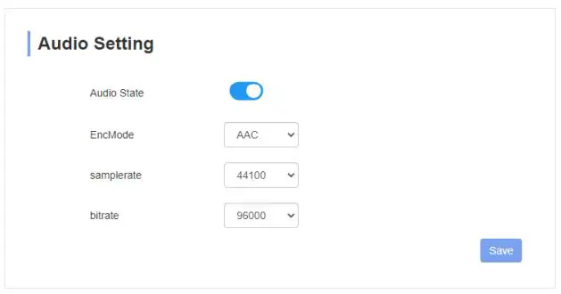 AIDA HD-NDI-200 HX2 POV Camera User Manual - Audio Settings