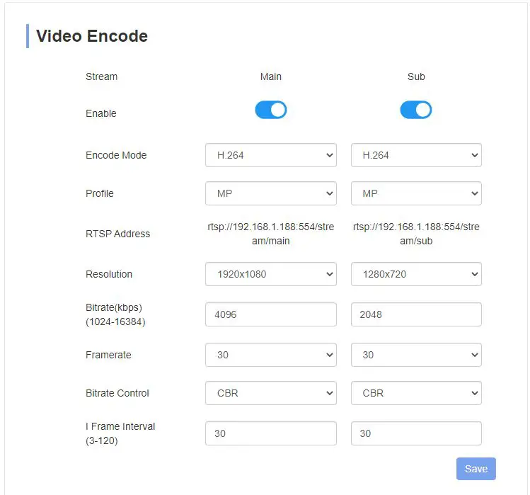 AIDA HD-NDI-200 HX2 POV Camera User Manual - video encode